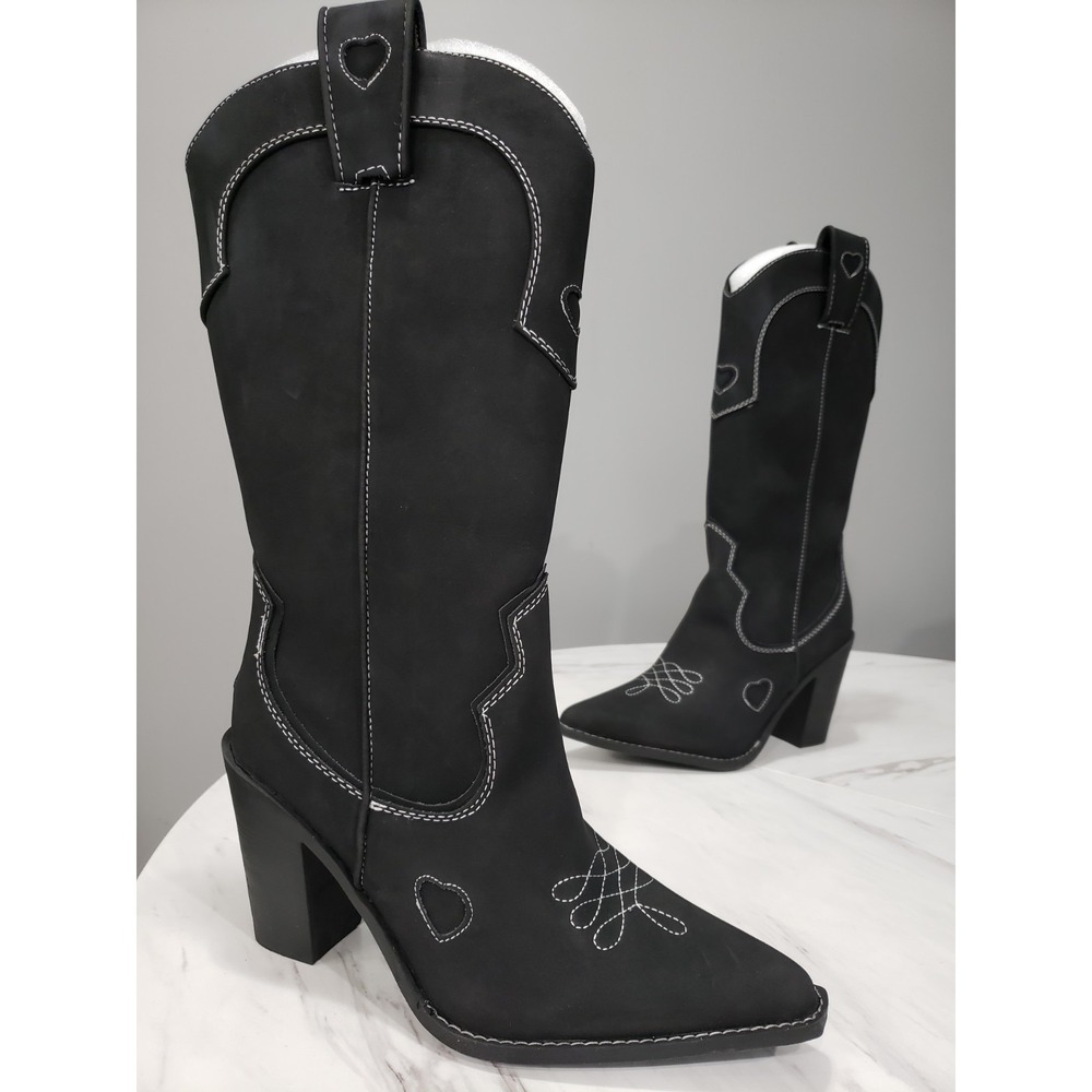 SIZE 11 Sugar Thrillz Cowboy Boots Hearts Present Perfect western y2k whimsigoth